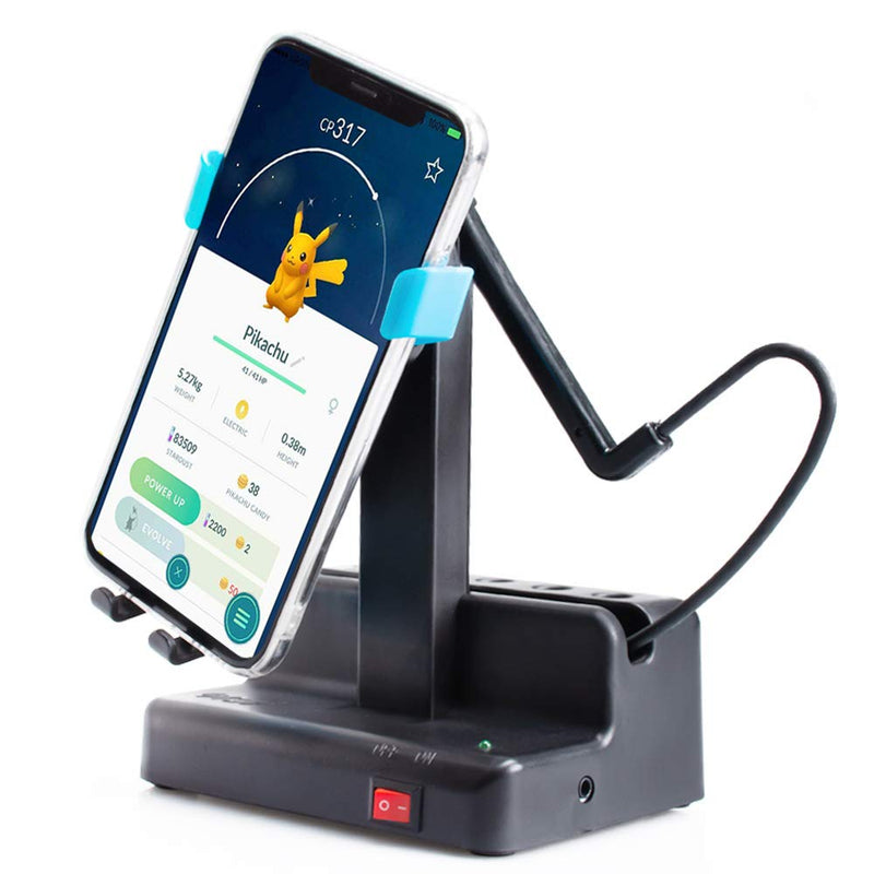 [Australia] - Steps Counter Compatible for Pok emon Go Cellphone Pedometer (Width Under 3.4 inches) Shaker Electric Version Non-Magnetic, Mute Stainless Steel Bearings Quick Steps Earning Device- Blue 