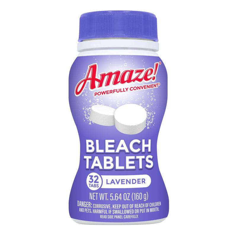 [Australia] - AMAZE Ultra Concentrated Bleach Tablets [32 tablets] - Lavender Scent - for Laundry, Toilet, and Multipurpose Home Cleaning. No Splash Liquid Bleach Alternative 32 Count (Pack of 1) 