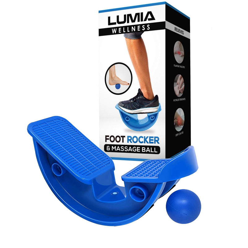 [Australia] - Lumia Wellness Foot Rocker with Massage Ball - Calf Stretcher for Plantar Fasciitis, Achilles Tendonitis, Shin Splints, Heel, Feet Pain Relief - Ankle Wedge Stretches Strained Leg Muscle 