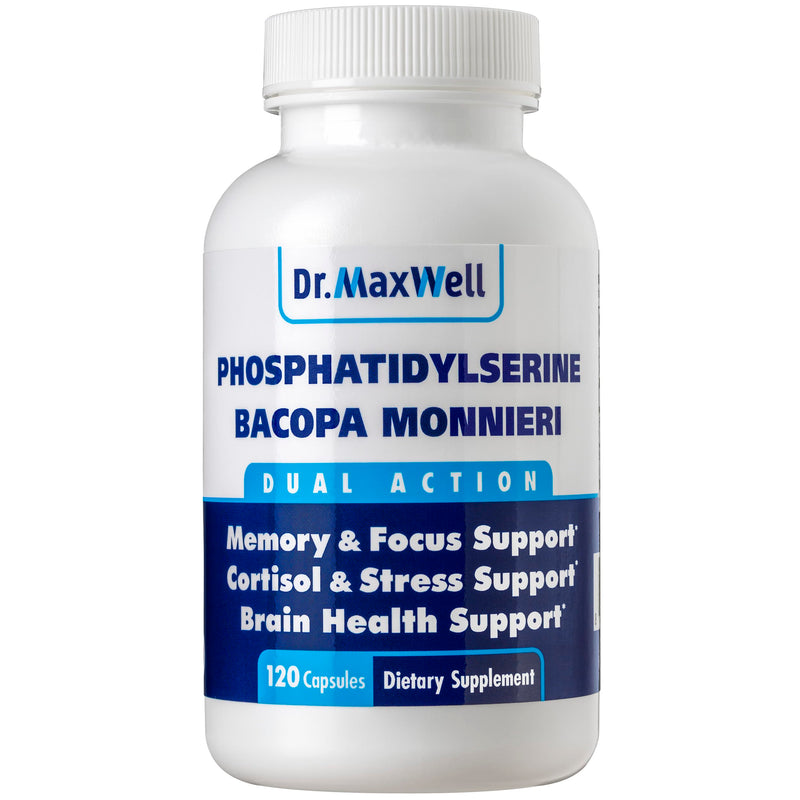 [Australia] - Phosphatidylserine & Bacopa Monnieri, Better Than Each Alone. Phosphatidylserine Supplement 300mg, No Fillers, Soy Free, 2in1, 120 Capsules. Memory Support 