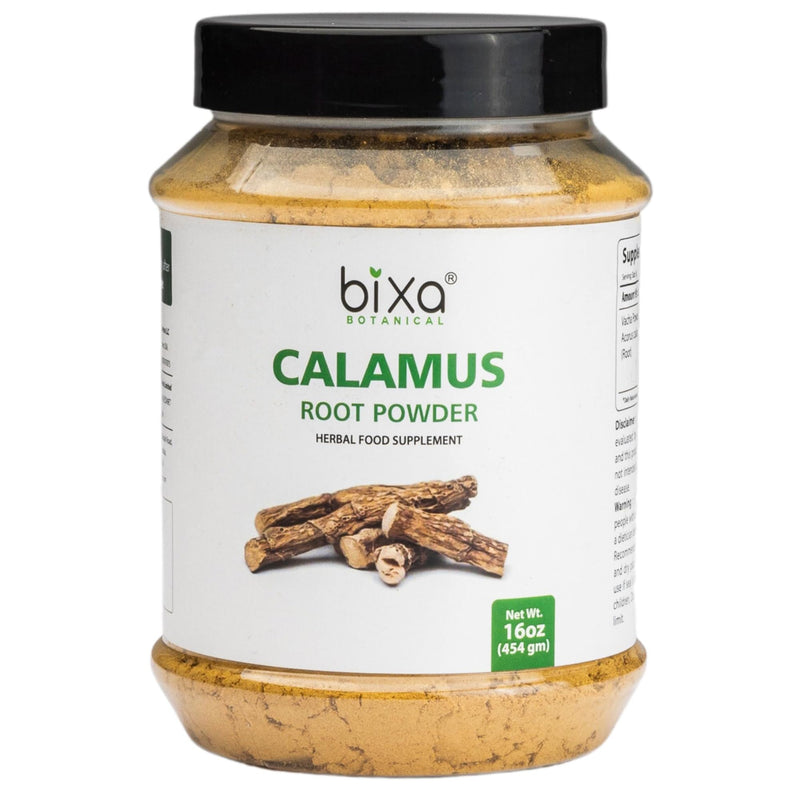 bixa BOTANICAL Calamus Root Powder, Acorus Calamus, 16 Ounce, Pack of 1 | Ayurvedic Herbal Supplement, Gluten Free, Non GMO, Steam Treated, Vegan, 100% Pure, Vacha & Sweetflag, Vekhand Powder 16 Ounce (Pack of 1)