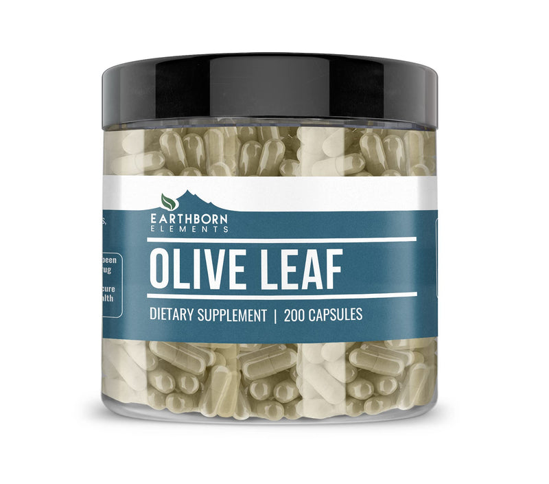 [Australia] - Earthborn Elements Olive Leaf Extract 200 Capsules, Pure & Undiluted, No Additives 200 Count (Pack of 1) 