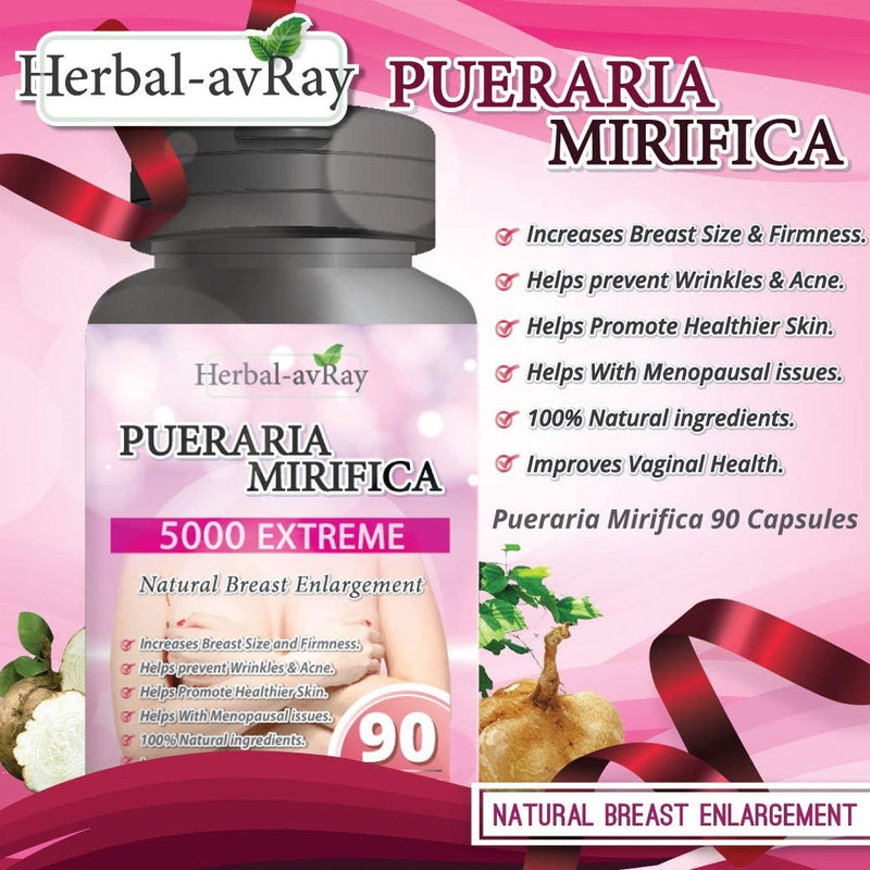 [Australia] - Max Strength Pueraria Mirifica 5000mg - Breast Growth, Bust Enlargement, Firm Body, Breast Enhancement Pills - Body Augmentation, Vaginal Health, Menopause Relief, Skin and Hair Health 