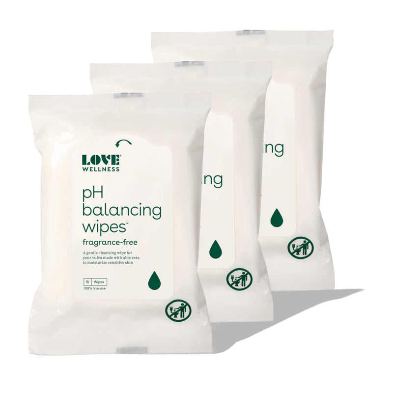 [Australia] - Love Wellness pH Balancing Wipes for Women | Feminine Hygiene for Cleansing with Aloe Vera | Fragrance-Free Intimate Health | Moisturizing, Soothing & Calming for Sensitive Skin | Travel Size | 3-Pack 
