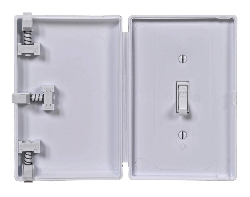 [Australia] - Baby Toddler Pet Resistant Electrical Safety Cover Guard for Home and Business, Made in USA, Traditional Standard Toggle Light Switch (White, Single Unit) 1 Count White 