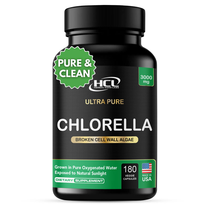 [Australia] - Chlorella Capsules 3000 mg - Cracked Cell Wall Blue Green Algae Supplement - Best Natural Detox Cleanse - Plant Vitamins Minerals Chlorophyll Vegan Protein Powder Pills - Made in USA 