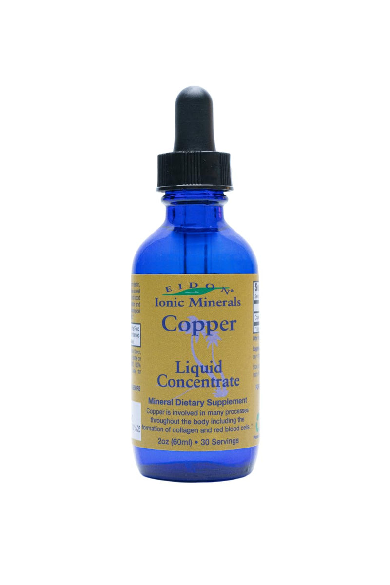 [Australia] - Eidon Ionic Minerals Copper - Copper Supplement, Liquid Concentrate, Mineral Dietary Supplement for Red Blood Cell Support & Healthy Skin - 2 Ounce Bottle 
