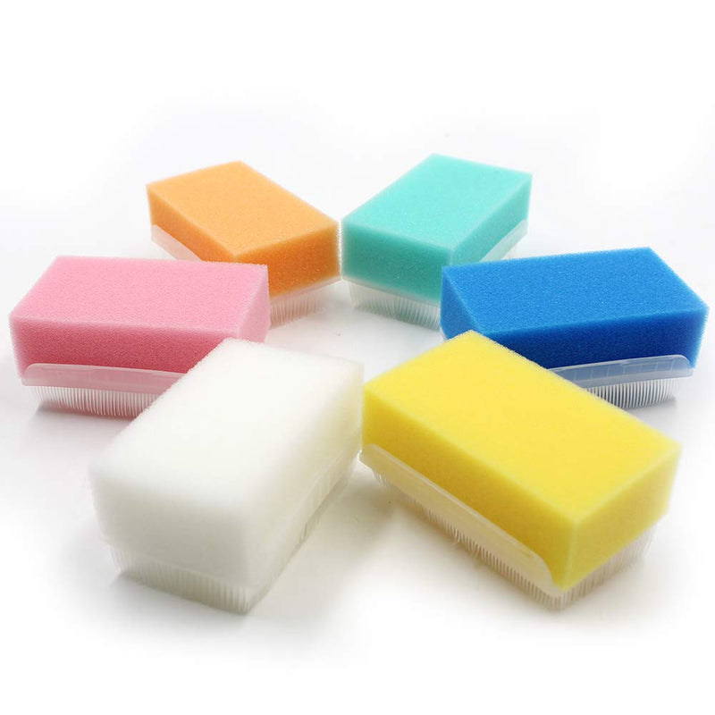 [Australia] - Wellgler's Autism Sensory Brush for Therapy,Surgical Scrub Brush,Bbaby Sponge for Bathing, Cradle Cap Brush (6Pack) 6 Count (Pack of 1) 