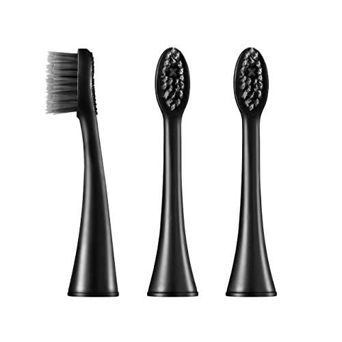 [Australia] - BURST Toothbrush Heads - Genuine BURST Electric Toothbrush Replacement Heads for BURST Original Sonic Toothbrush – Ultra Soft Bristles for Deep Clean, Stain & Plaque Removal - 3-Pack, Black 