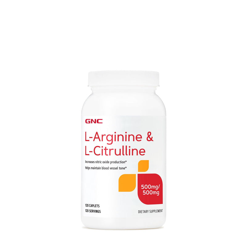 [Australia] - GNC L Arginine + L Citrulline 500mg Each Supplement, Supports Nitric Oxide Production and Healthy Blood Vessel Tone, 120 Servings 
