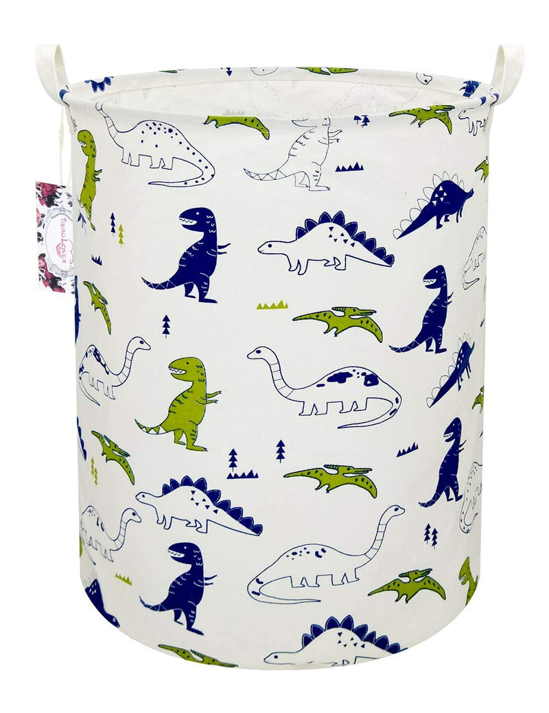 [Australia] - Dinosaur Laundry Basket Baby Laundry Hamper Cute Kids Hamper Toy Storage Bin Handles for Boys and Girls Dinosaur Room Decor (Polychrome Dinosaurs) Polychrome Dinosaurs 