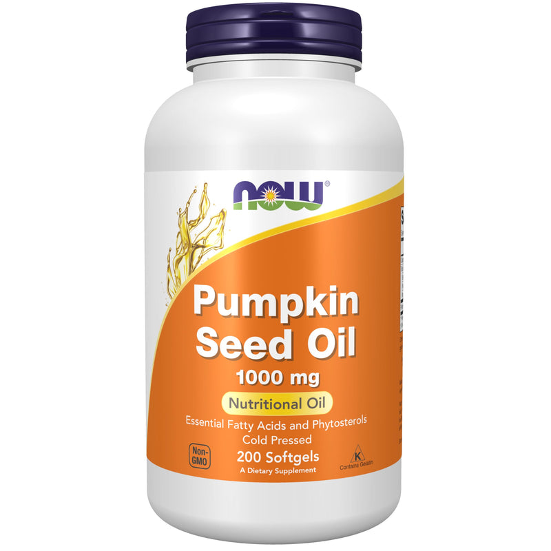 NOW Supplements, Pumpkin Seed Oil 1000 mg with Essential Fatty Acids and Phytosterols, Cold Pressed, 200 Softgels 200 Count (Pack of 1)
