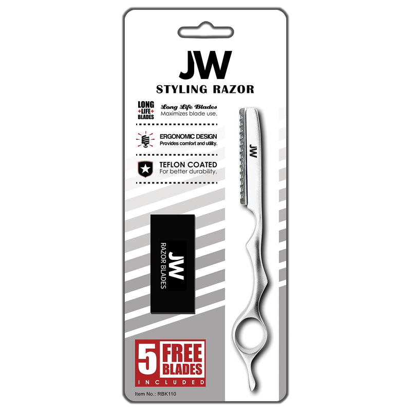[Australia] - JW Professional Hair Styling Thinning Texturizing Cutting Feather Razor + 5 Replacement Blades 