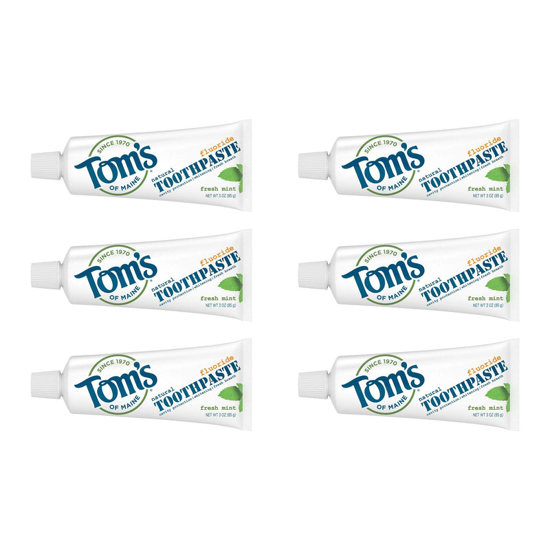 [Australia] - Tom's of Maine Travel Size Anticavity Fresh Mint Toothpaste, 3 oz. 6-Pack (Packaging May Vary) Fresh Mint Anticavity 3 Ounce (Pack of 6) 
