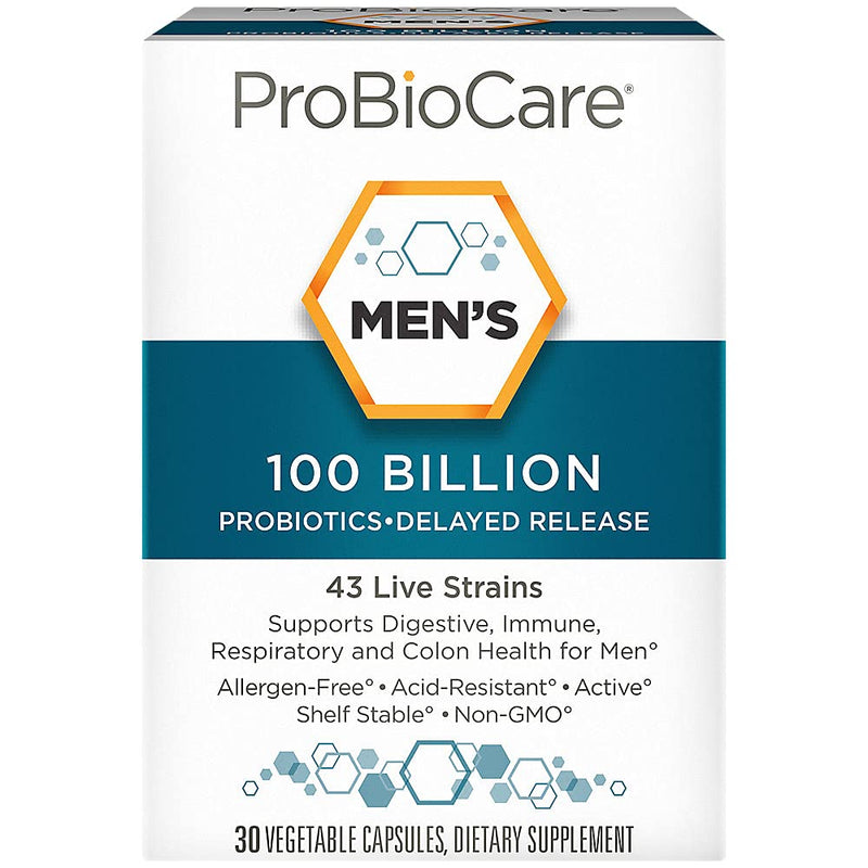 ProBioCare Probiotic for Men - Advanced Formula with 100 Billion CFUs to Support Digestive Health, Boost Immune Function, and Promote Gut Balance for Optimal Wellness (30 Vegetable Capsules)
