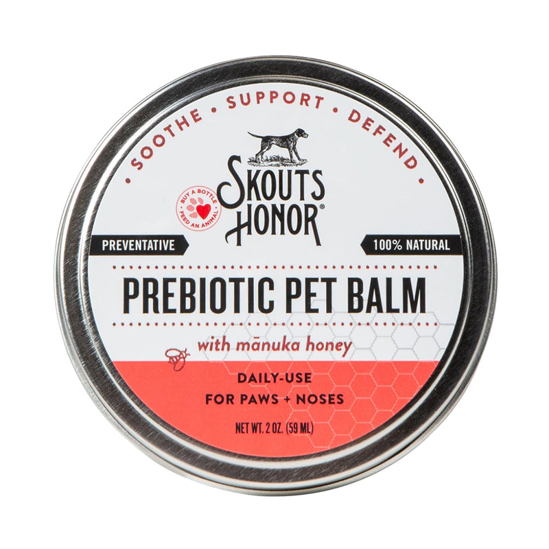 SKOUT'S HONOR Prebiotic Pet Balm - 100% Natural and Made with Manuka Honey, Soothes Dry, Itchy Paws and Noses - Safe for Cats and Dogs, 2oz 1- Pack 2 oz - PawsPlanet Australia