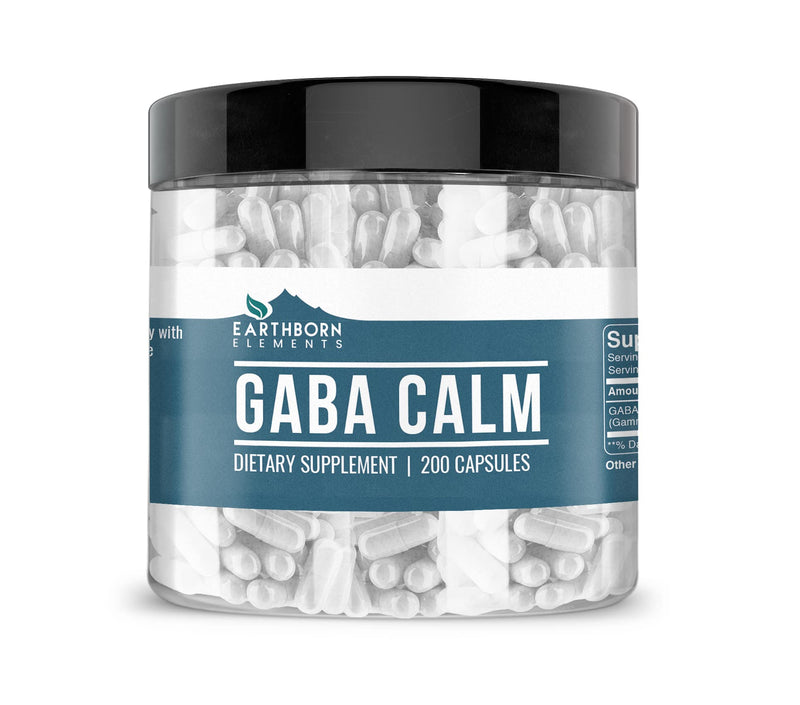 [Australia] - Earthborn Elements GABA (Gamma Aminobutyric Acid) 200 Capsules, Pure & Undiluted, No Additives 200 Count (Pack of 1) 