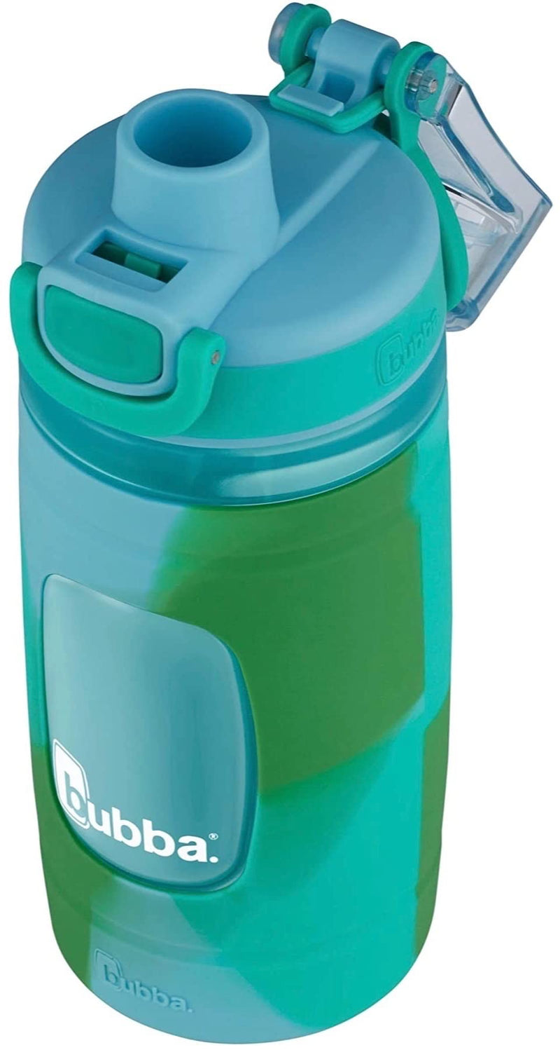 [Australia] - Bubba Flo Kids Water Bottle with Silicone Sleeve, 16oz., Rock Candy and Kiwi 16oz (Pack of 1) Kiwi Color Wash 