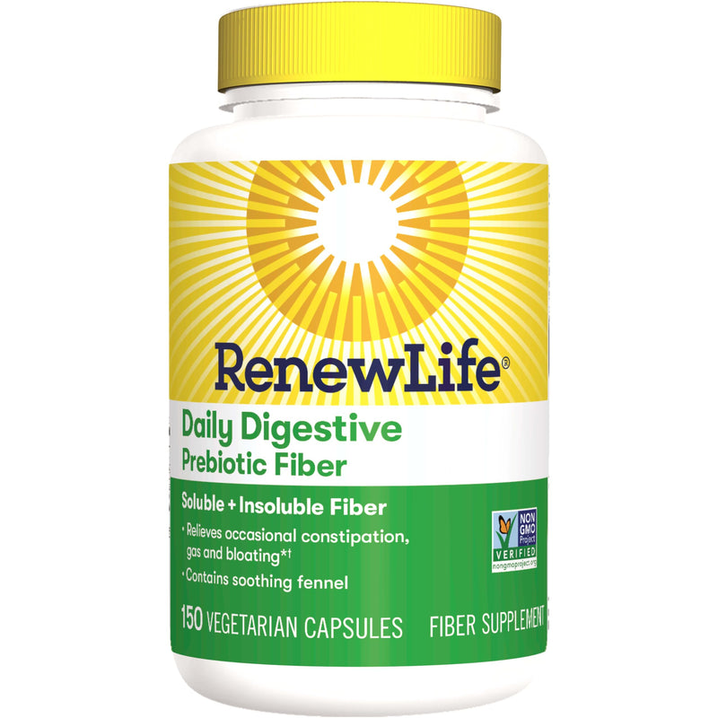 [Australia] - Renew Life Adult Daily Digestive Prebiotic Fiber, 150 Vegetarian Capsules (Package May Vary) 