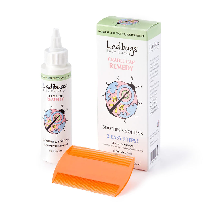 [Australia] - Cradle Cap Remedy Kit, 3oz | Includes Cradle Cap Serum & Fine-Toothed Comb | Effectively Removes Scales & Flakes | Soothes & Softens Scalp 