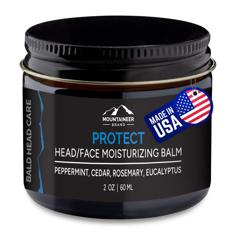 [Australia] - Mountaineer Brand All Natural Bald Head Moisturizer and After Shave Balm | Bald Head Care for Men | Non-Greasy Scalp and Face Lotion | Refreshing Natural Scent | Made in USA | Protect 2oz Step 4 - Moisturize 
