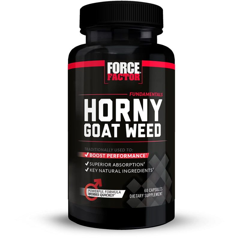 [Australia] - Force Factor Horny Goat Weed for Men, Natural Male Drive and Vitality Supplement with Natural Ingredients for Superior Absorption, Fundamental Series, 750mg, 60 Capsules 60 Count (Pack of 1) 