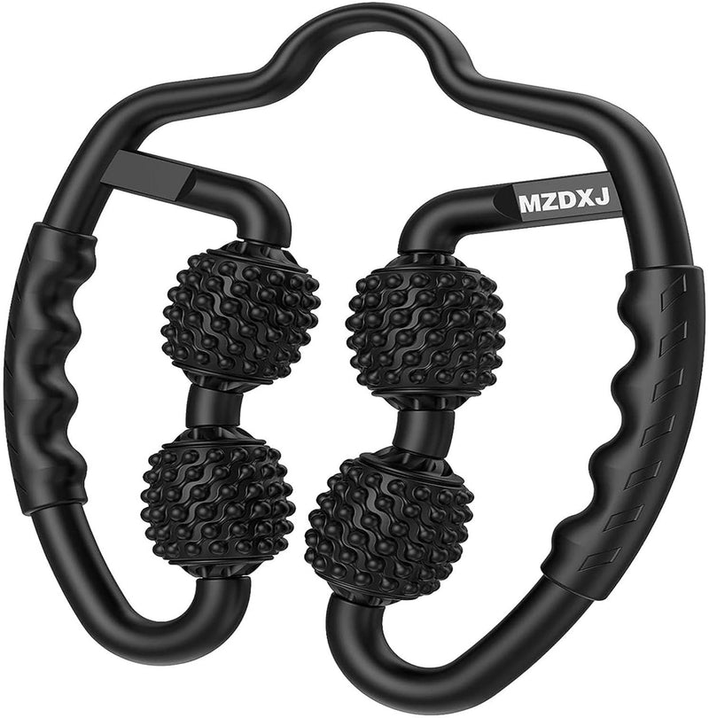 [Australia] - Cellulite Massage Tool Muscle Roller - Deep Fascia Massager & Dimpled Skin Remover for Legs, Thighs & Buttocks - Anti-Cellulite Roller, Smooth Skin, Pain Reliefs Black（Black - 4 Wheel） 4 Wheel - Black 