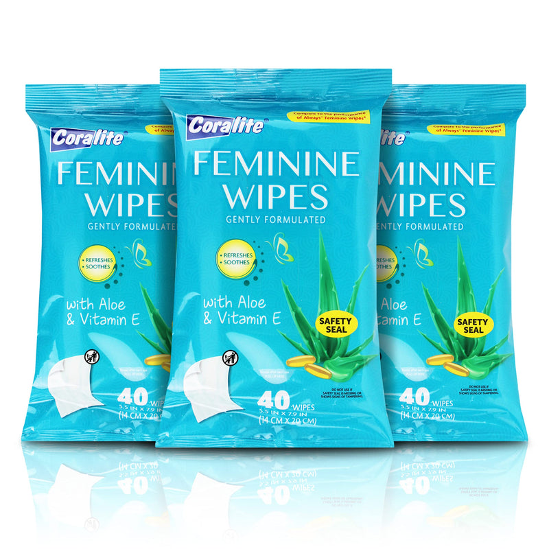 [Australia] - Feminine Wipes to Go Gently Formulated with Aloe & Vitamin E 5 pack of 40 at 200 total 