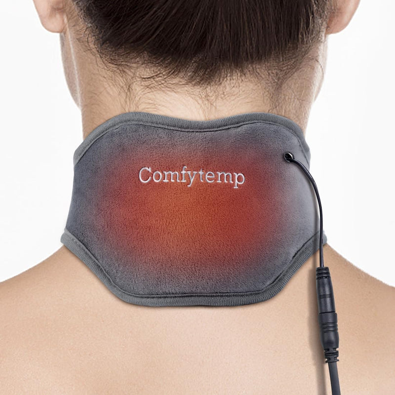 Neck Heating Pad, USB Wearable Heating Pad, Heated Neck Wrap for Warmth | 3 Heat Auto-Off, Electric Thermal Brace, Small USB Warmer for Daily Use, Gift for Women Grandma, 16"-22"