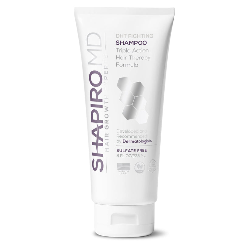 Shapiro MD Hair Growth Experts Vegan Hair Loss Shampoo for Thinning Hair | DHT Fighting Formula Developed by Dermatologists, Experience Healthier, Fuller & Thicker Looking Hair (1 Month) 8 Fl Oz (Pack of 1)