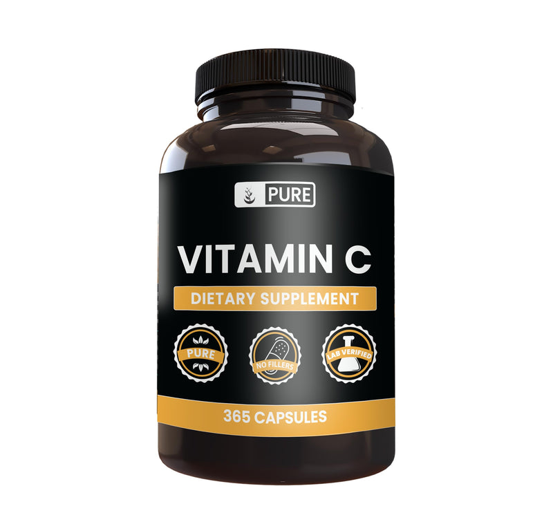 Pure Original Ingredients, Vitamin C, 365 Capsules | For ingredient-focused supplementation, preparation, and pantry use 1 Count (Pack of 365)