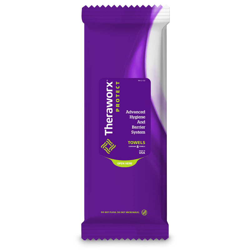 [Australia] - Theraworx Protect Advanced Hygiene and Barrier System Towels - 8 Count (Pack of 1) Unscented 8 Count (Pack of 1) 