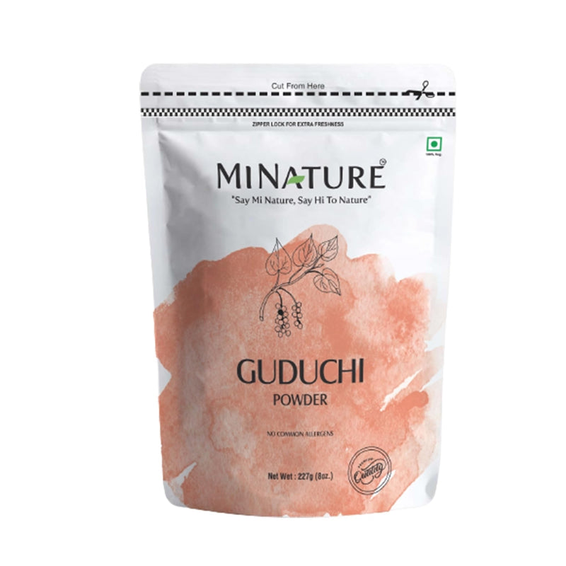 [Australia] - USDA Organic Guduchi, Giloy Powder by mi Nature| (Tinospora Cordifolia) | Supports Healthy Digestion | Immunity Booster| Indian Giloy Powder | 227g (8oz) (1/2 lb) | Resealable Zip Lock Pouch 