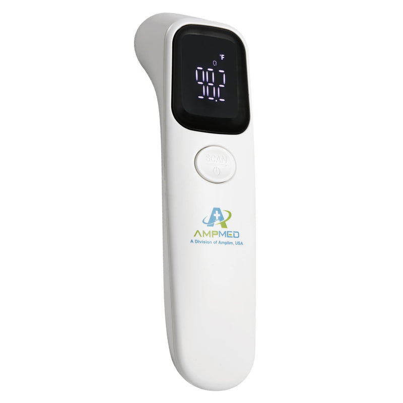 [Australia] - Amplim Forehead Thermometer | No-Touch, FDA-Cleared, Medical-Grade Infrared | 1-Second Read with Audible Fever Alert | Accurate Digital Infrared Thermometer for Adults, Kids, Baby 