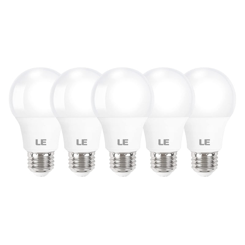 [Australia] - LE LED Light Bulbs 60 Watt Equivalent, 9W 800 Lumens Non-Dimmable, Daylight White 5000K, A19 E26 Standard Medium Base, 10000 Hour Lifetime 5 Count (Pack of 1) 