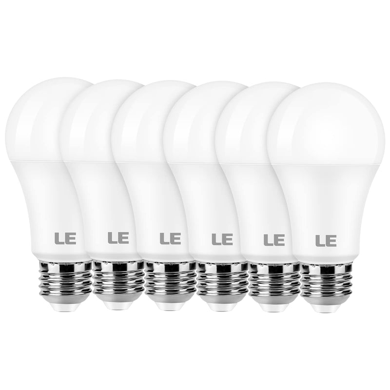 [Australia] - LE 100W Equivalent LED Light Bulbs, 14W 1500 Lumens Daylight White 5000K Non-Dimmable, A19 E26 Standard Base, 10000 Hour Lifetime, Pack of 6 