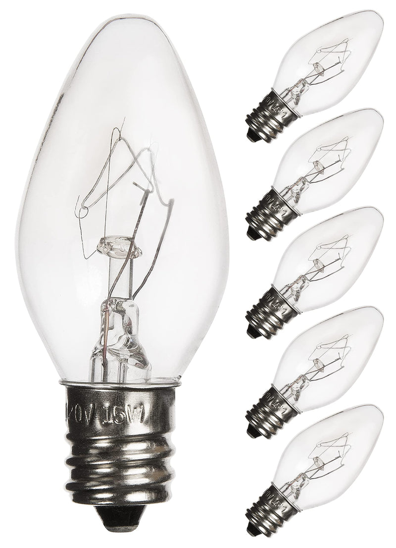 [Australia] - Salt Lamp Light Bulbs 15 Watt 6 Pack, Himalayan Salt Lamp Original Replacement Bulbs E12 Socket Long Lasting Incandescent Bulbs 6 Count (Pack of 1) 