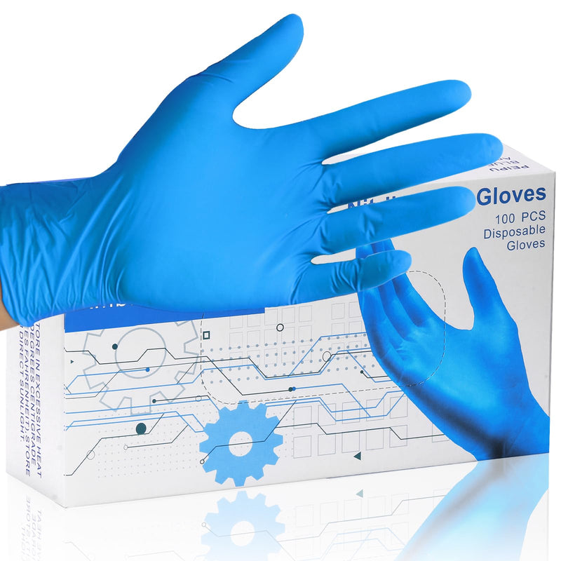 [Australia] - PEIPU Nitrile Exam Gloves Disposable Gloves，Powder Free, Cleaning Service Gloves, Latex Free Medium (Pack of 100) 100 Pcs 