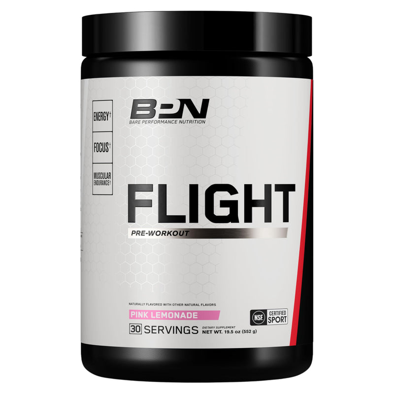 [Australia] - BARE PERFORMANCE NUTRITION BPN Flight Pre Workout, Supports Energy and Mental Focus, Improved Endurance & Muscle Pumps with CarnoSyn¬Æ Beta Alanine, Pink Lemonade, 30 Servings 