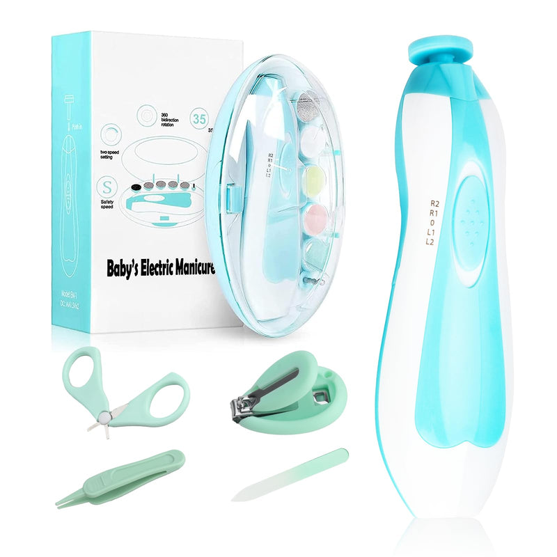 [Australia] - Baby Electric Nail File, 8 in 1 Safe Baby Nail Trimmer, Baby Nail Clippers with 6 Grinding Heads, Baby Nail Care Kit for All Ages 