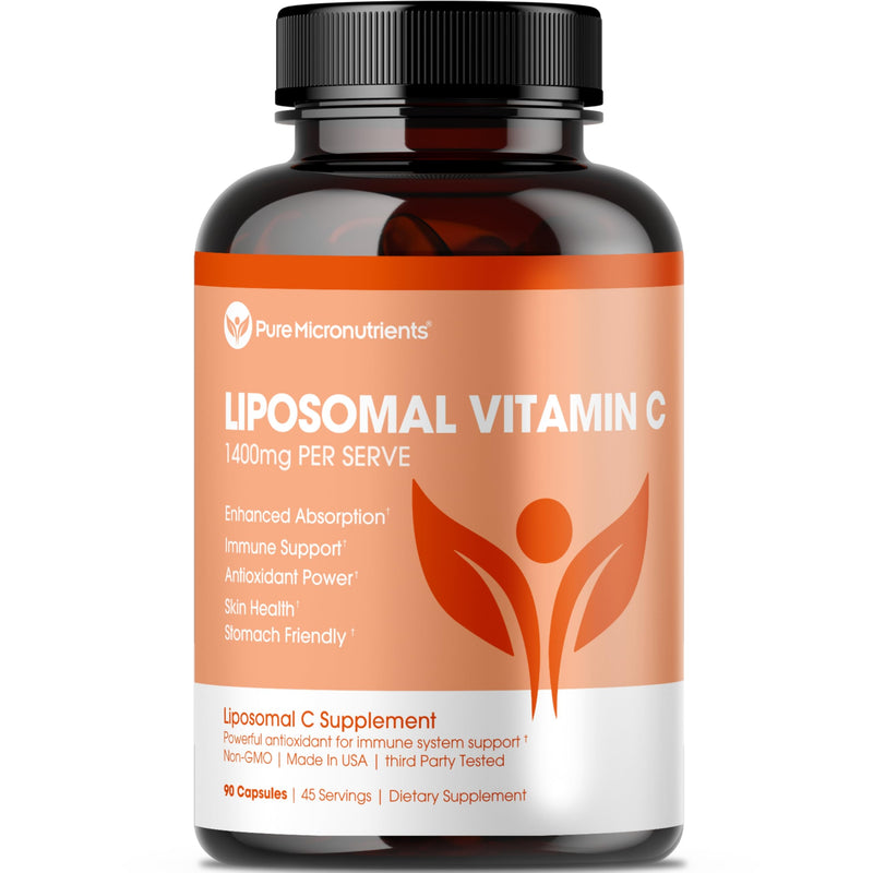 Pure Liposomal Vitamin C 1400mg, High Absorption Capsules, 90 Count | High absorption ascorbic acid supports immunity, energy & collagen; gentle on the stomach 1