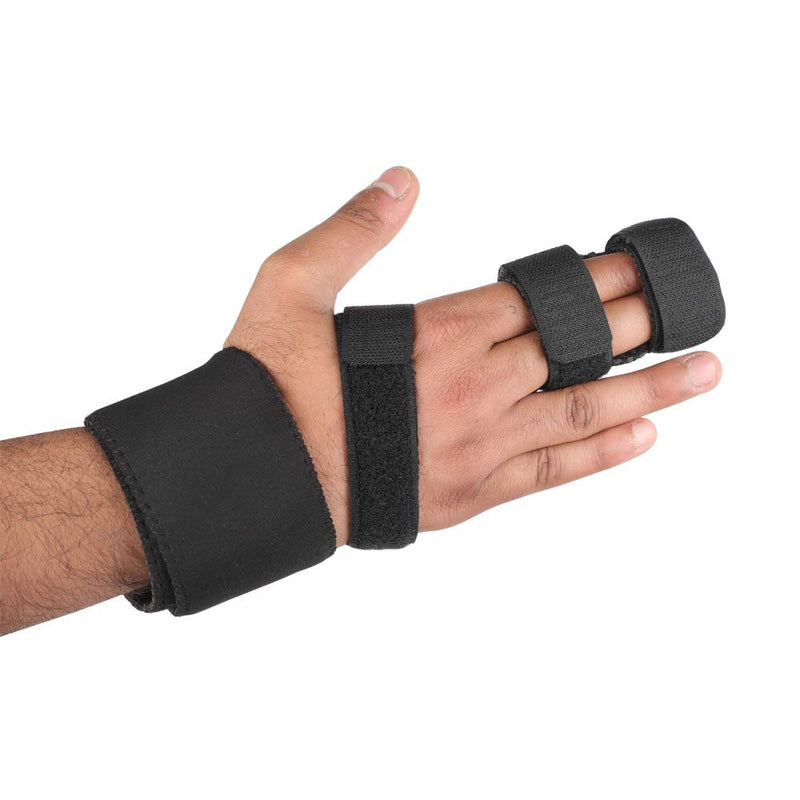 [Australia] - 2 Finger Splint Trigger Finger Splint Adjustable Two Finger Splint Full Hand and Wrist Brace Support, Metal Straightening Immobilizer Treatment for Sprains, Mallet Injury, Arthritis (L/XL) L/XL 