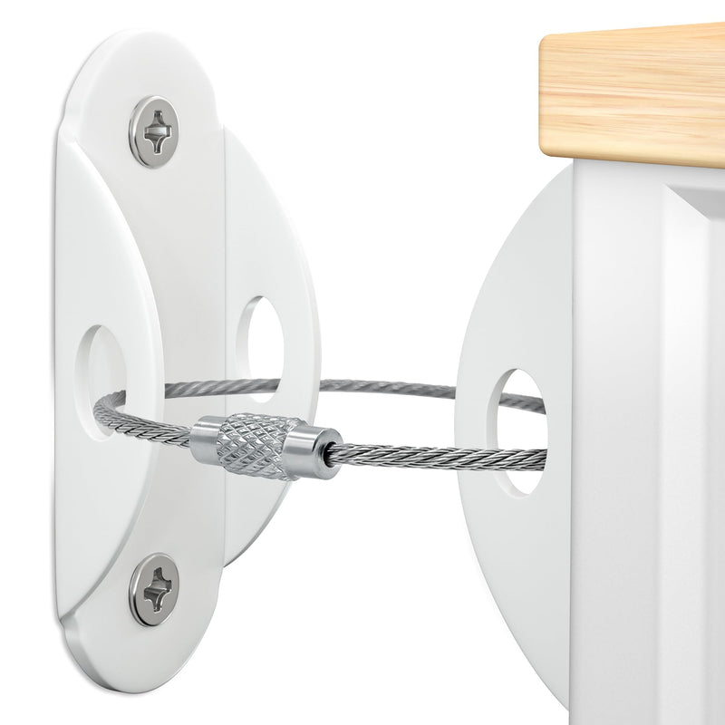[Australia] - Furniture Anchors (10 Pack) for Baby Proofing, Furniture Straps Anti Tip Furniture Anchor Securing 400 lbs/Keep Baby Pet Safety from Falling Furniture, Metal White Earthquake Straps 