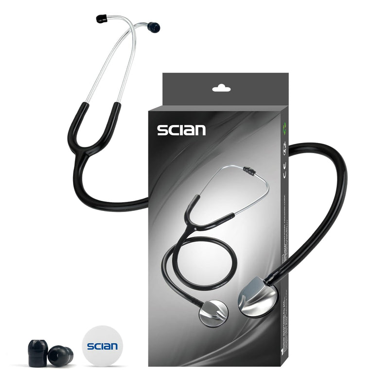 [Australia] - SCIAN Stethoscope for Nurse - Deluxe Single Head Stethoscope for Medical and Clinical Use, Perfect Work for Nurse Doctor Pediatric Infant (Black) 
