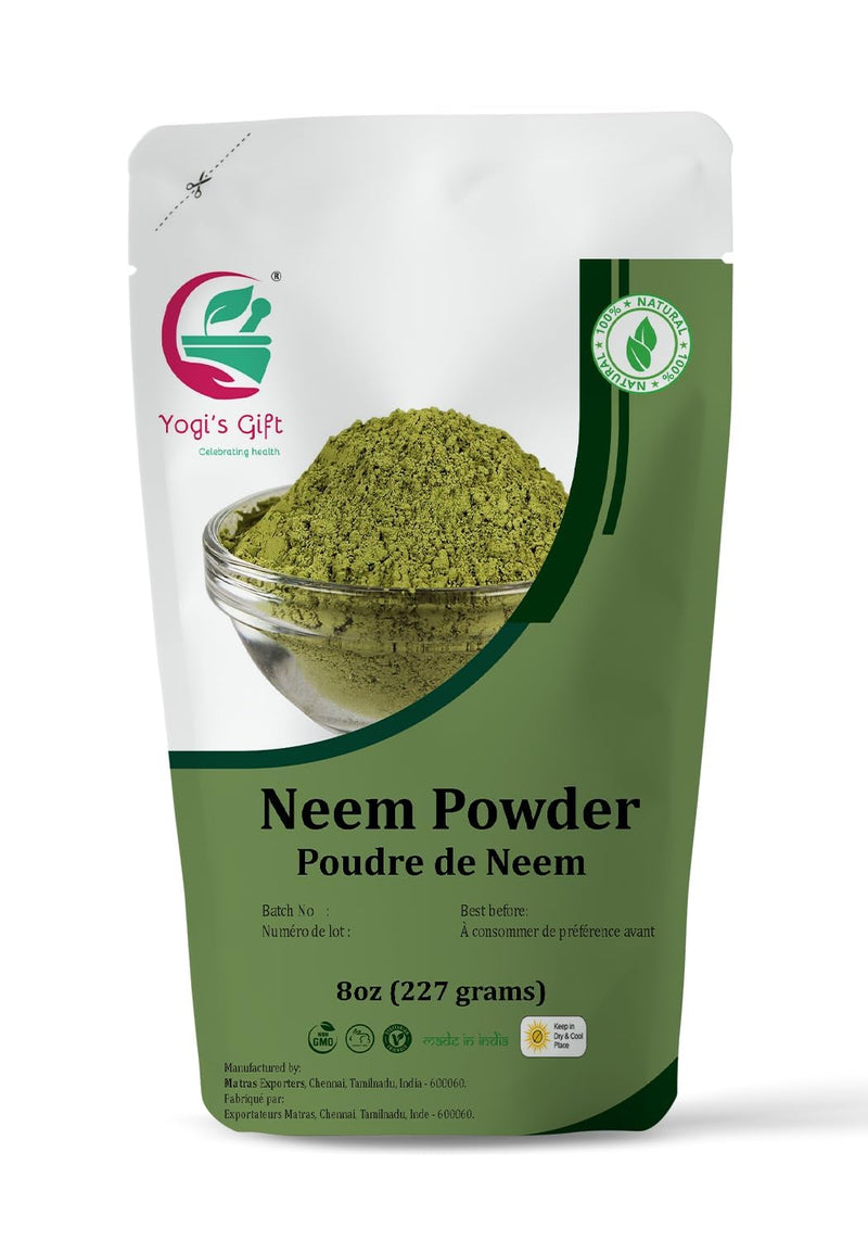 [Australia] - NEEM Powder 8 oz | Wild Crafted | Detoxifier | Support Skin Health & Hair Growth | 100% Pure Neem Leaf Powder | Azadirachta Indica by Yogi's Gift 