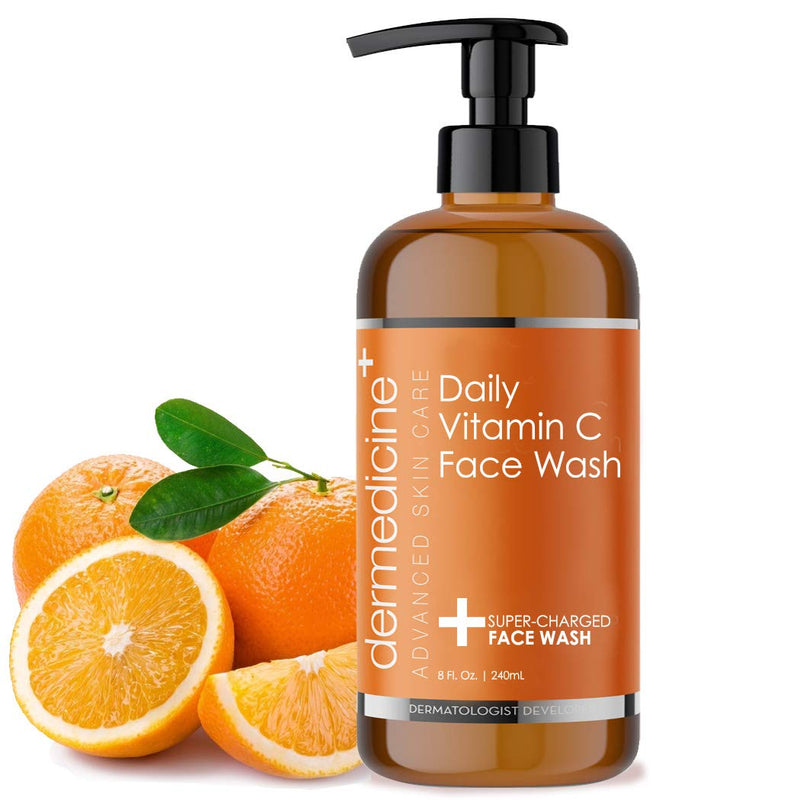 Vitamin C Face Wash with Retinol, Daily Cleanser, 8 fl oz, 240 ml | Marine and plant extracts, helps brighten the look of skin and balance the appearance of complexion