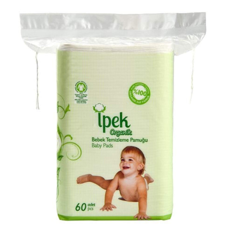 [Australia] - Baby Organic Large Dry Pads 100% Cotton Squares for Baby Care Diapering (120 Count) 60 Count (Pack of 2) 