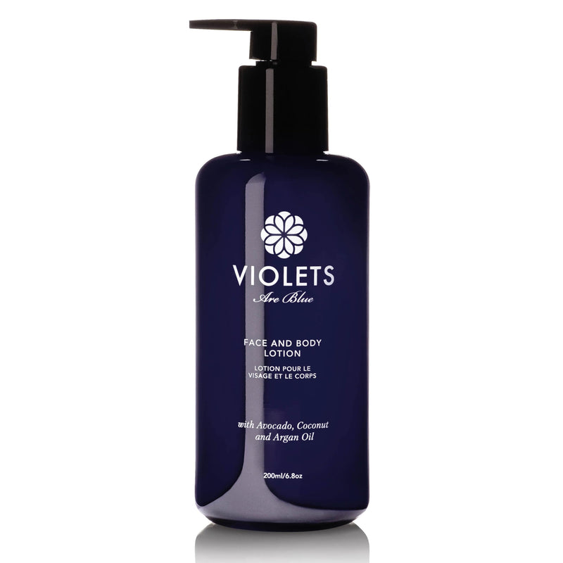 Violets are Blue® Hydrating Face & Body Lotion with Argan, Avocado, Castor & Lavender Oil – Natural Moisturizer for Dry, Sensitive Skin – Vitamin A, D & E Rich – Non-Greasy, Plant-Based Skincare 6.8oz