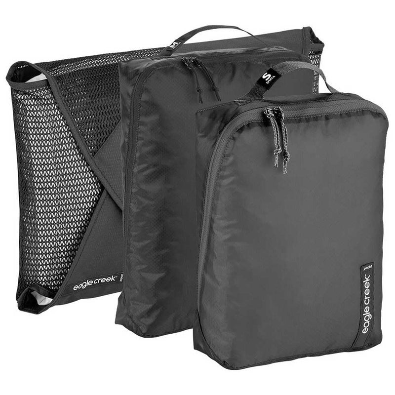 Eagle Creek Pack-It Starter Set - Suitcase Organizer Bags Set with Wrinkle-Free Garment Folder and Travel Packing Cubes, Black