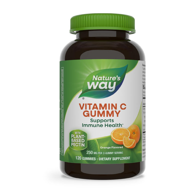 Nature's Way Vitamin C Gummies, 250 mg per Serving, Orange, 120 ct | High Potency Antioxidant Vitamin C Gummies for Immune Support*, Dietary Supplement Supports Immune Function*, Orange Flavored 120 Count (Pack of 1)